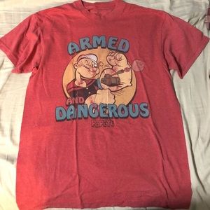 Vintage looking red popeye shirt